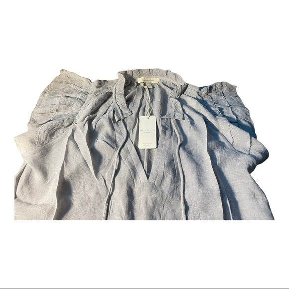 GRADE & Gather blue mist tiered ruffle sleeve blouse - Picture 3 of 15